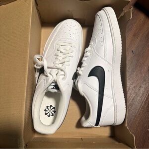 Nike Court Vision Low Next Nature Sneakers White Black DH2987-101 Mens Size 13